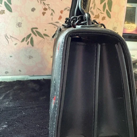 Luv Betsey - Black Satchel with Red Tulip Embroidery - Picture 3 of 12